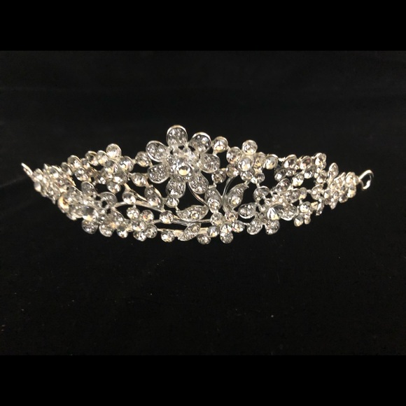 Wedding Crown, Crystal Flower Tiara Crown main image 3